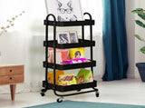 Levede 4 Tiers Kitchen Trolley Cart Black HO0576-4-BK
