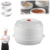 Microwave Oven Steamer, Round & Square Microwave Oven Steamer with transparent lid, Large Capacity V1366-AZ2-W-11412