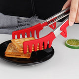 Ergonomic Red Food Tong for Home Use, and Easy to Clean, 2Pcs V1369-AZ3-W-17461