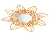 Rattan Innovative Art Decoration Makeup Mirror Retro Dressing Bathroom Wall Hanging MirrorFlower V1294-YM0715-3115210268612