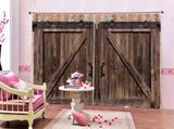 Wooden Door Style Living Room Bedroom Window Semi Blackout Semi Shade Printing Curtain 170 * 200 cm V1294-YM0901-JY35916-02