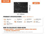Self Adhesive Vinyl Floor Tiles 12 x 12 inch, 50 Tiles 1.5mm Thick Peel & Stick, Black Marble V952-ZZYXJDDHDLS5QZJSXV0