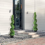 Artificial Topiaries Boxwood Trees, 10cm Tall Faux Topiary Plant Outdoor, All-year Green V952-HYMRGXJS48YCSVDL7V0