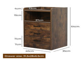 Levede Bedside Table USB Charger Outlet LED Oak NI1048-OA