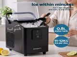 Devanti Ice Maker 11-12kg Portable Bullet Cube Machine Black IM-ZB-E-11WL02-BK
