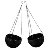 2Pcs Hanging Planters for Indoor Plant Self Watering Black Plastic Flower Pots V1192-AZ-W-22641