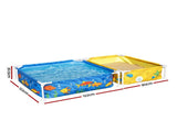 Bestway 2-in-1 Kids Pool and Sandpit Set 122cm/90cm Metal Frame Yellow Blue BW-POOL-KID-SQ-561CF