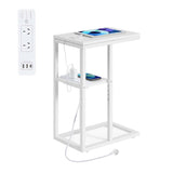 Casadiso Bedside Table with Integrated Power Board - White V384-ORION7PW