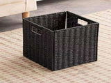 Faux Wicker Storage Baskets with Handles Foldable Organizer Bins for Shelves, 28x28x28cm V1237-ZY00B0GQ9KXN1M