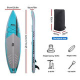 Weisshorn Stand Up Paddle Board 10.5ft Inflatable SUP Surfboard Paddleboard Kayak Surf Green SUP-D-105FT-83-15-GN