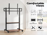 Artiss Mobile TV Stand for 40-100 Inch TVs Cart with Wheels Adjustable Shelves TV-MOUN-40100-WAL