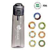 0 Sugar 0 Calorie Scented Water Bottle Transparent black 7 rings V1221-XM-LB4945-ZS131