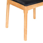 Artiss Dining Chair Rubber Wood Leather Seat Black MO-DIN-B-02-PU-BK