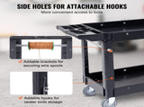 Utility Service Cart, 2 Shelf 550LBS Heavy Duty Plastic Rolling Utility Cart with 360&deg Swivel V952-DXSLSYTCDXCX2WXI2V0