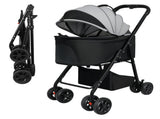 Pawz Pet Stroller 3 in1Dog Cat Pram Foldable Carrier PT1365-BK-AU