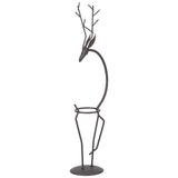 Deer Shape Wrought Iron Plant Stand Transparent Glass Hydroponic Plant Vase for Living RoomType A V1294-YM0710-3111210273511