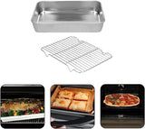 Broiler Pan for Oven, Rectangular Tray Deepened Kitchen Bakeware Rack Roaster Refrigerated Crisper V1188-ZC-DLL-499
