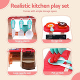 Keezi Kids Kitchen Pretend Play Set Cooking Sound Steam Light Function PLAY-KITCHEN-PK
