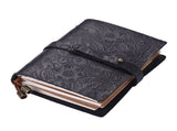 Leather Vintage Embossed Pattern Travel Journal Notebook Lined Blank Grid Paper Diary Refillable V1259-DP01-A-2751
