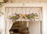 Artificial Floral Wall Hanging, 28.7in Doorway Ornament, Jute Rope Bow with Bells, Home Mantel V1369-AZ3-W-10472