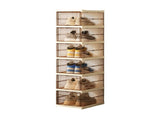 Transparent Brown 6-Layer Foldable Shoe Storage Tower with Transparent Display Panel & Back V888-ELOSUNG45713