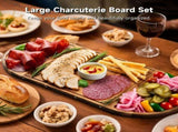 Large Charcuterie Board, Wooden Cheese Board Set, Adsorbent Serving Platter, Square and Semi-Circle V1369-AZ3-W-08687