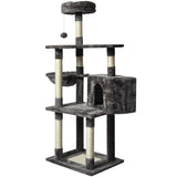 Large Grey Cat Tree Tower Condo with Scratching Post Bed V178-66920