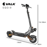 VALK Ego 8 Electric Scooter, Powerful, AU Compliant, 48V 13Ah, 55km Max Range, eScooter for Adults, V219-TRNESCVAE8BA