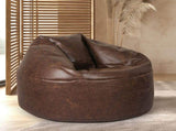 Marlow Bean Bag Chair Cover PU Couch Brown BEAN1001-BR