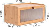 CARLA HOME Bamboo Bread Box, Kitchen Countertop Storage, Window Bread Holder LSB-36156
