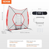 7x7 ft Baseball Softball Practice Net, Portable Baseball Training Net for Hitting Batting Catching V952-77YCWPJXLW772BBXWV0