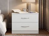 Levede Bedside Table Side Table 2 Drawers Storage Nightstand Bedroom Cabinet NI1079-WH-AU