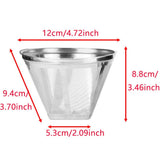 Stainless Steel Filter 4 Cone Filter Replacement for 7232 Dl-Kf800 And Other 12 Cup V1370-AZ4-20291