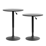 Artiss Bar Stools and Table Set 3PCS Dining Desk Kitchen Chairs Cafe Pub Black BA-SET-304-T-BK