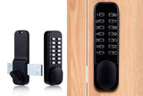 Gate Door Locks Set with Keypad Mechanical Keyless Entry Door Lock for Garden Garage Yard -Black V1263-JX-6287-1