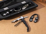 5 Piece Opener Set With Corkscrew Foil Cutter Pourer Drip Ring And Bottle Stopper, Gift Kit For V1237-ZY-807-074