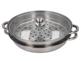 28cm/11.0in 2Layer Stainless Steel Steamer Pot Steaming Grid Cooking Pot with Handle V1294-YM0901-3118210244811
