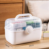 Medicine Storage Box Plastic Multi Layer Large Capacity Medicine Cabinet for Household White V1294-YM0716-3117220183215