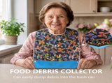 3 Pack Adult Bibs with Adjustable Buttons, Waterproof & Reusable, Polyester Fabric, Crumb Collector, V1369-AZ3-W-12060