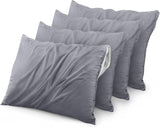 Waterproof Pillow Protector Zippered Queen Grey Bed Bug Proof Pillow Encasement 20 x 28 V1366-AZ2-W-11167