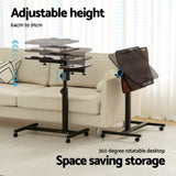 Artiss Laptop Desk Table Fan Cooling Walnut 60CM LA-DESK-LEO-L1-WA