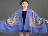 European-American Style Auspicious Embroidered Shawl Scarf, High-End Autumn & Winter Warm V1232-FXRPJ002
