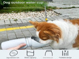 Blue Portable Silicone Pet Water Bottle and Treat Pouch Set - 550ml Foldable Leak-Proof Dog Travel V888-ELOSUNG56143-2
