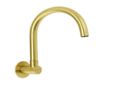 Brushed Gold Bath Tub Filler Round Gooseneck Arm Faucet Water Outlet Wall Spout V1233-SP913BG