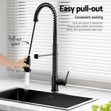 Cefito Stainless Steel Sink 70x45CM With Pull Out Mixer Tap Kitchen Basin Single Bowl Black SINK-BLACK-7045-07