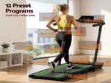 Everfit 3 in 1 Walking Pad Treadmill With Led Lights Foldable Under Desk Treadmills for Home Gym TMILL-400-LED-BK