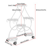 Movable Metal Plant Stand Garden Cart Indoor/Outdoor Decor V178-66992