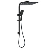 WELS Twin Shower Set Matt Black Large 16" Rainfall Head 3 Modes Handheld Silding Rail Combo V1233-C7121SBHS002M4CBKSS116B