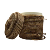 Rattan Ice Bucket with Matching Tongs - Natural | 20cm Entertainer's Bar Accessory V1026-KLCDIM0014