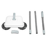 Hand Push Sweeper 2 in 1 Wet Dry Use 360 Degree Rotating Quiet Manual Sweeping Mop for Wood Tile V1294-YM0901-3113240176411